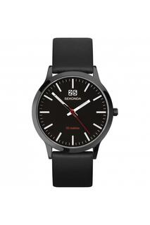 Черные часы Nordic, 40 мм, круглый корпус, черный циферблат Sekonda, черный
