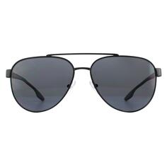 Черные, серые поляризованные солнцезащитные очки-авиаторы Prada Sport, черный