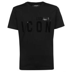 Черный - Черная футболка Monotone ICON Dsquared2, черный