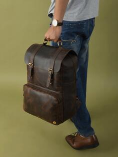 Кожаный рюкзак для ноутбука Cobain DOTCH, коричневый