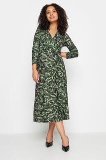 Миниатюрное платье с запахом и животным принтом M&amp;Co, зеленый M&Co