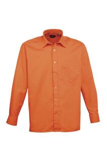 Простая рабочая рубашка из поплина с длинными рукавами Premier, оранжевый Premier.