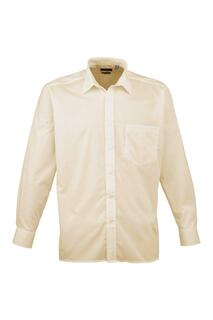 Простая рабочая рубашка из поплина с длинными рукавами Premier, обнаженная Premier.