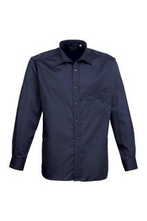 Простая рабочая рубашка из поплина с длинными рукавами Premier, темно-синий Premier.