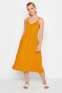 Миниатюрное платье-миди на пуговицах PixieGirl, оранжевый