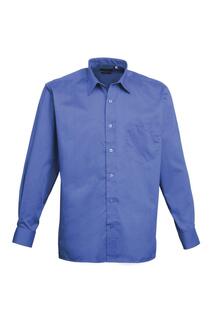 Простая рабочая рубашка из поплина с длинными рукавами Premier, синий Premier.