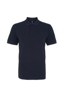 Простая рубашка-поло с короткими рукавами Asquith &amp; Fox, темно-синий