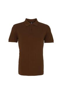 Простая рубашка-поло с короткими рукавами Asquith &amp; Fox, коричневый
