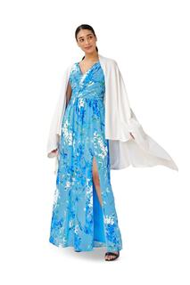 Платье без рукавов с цветочным принтом Adrianna Papell, синий