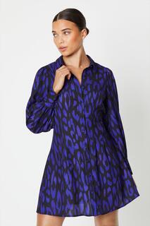 Миниатюрное платье-рубашка фиолетового цвета с изображением животных Dorothy Perkins, фиолетовый