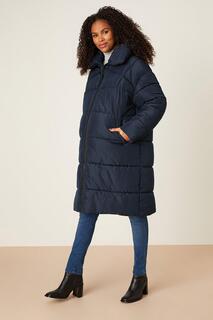 Удлиненное пальто с подкладкой для беременных Dorothy Perkins, темно-синий