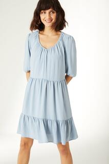 Платье длиной до колена с V-образным вырезом Debenhams, синий