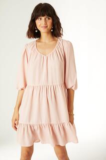Платье длиной до колена с V-образным вырезом Debenhams, розовый