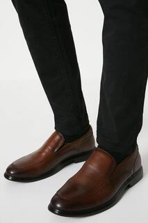 Удобные кожаные туфли без шнуровки с широкой посадкой Debenhams, коричневый