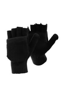 Простые тепловые зимние перчатки без пальцев с шапочкой Floso, черный