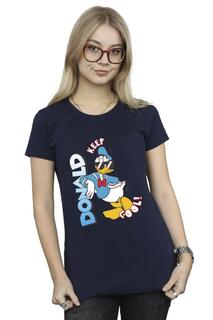 Прохладная хлопковая футболка с Дональдом Даком Disney, темно-синий