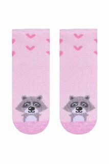 Новые яркие носки из мягкого хлопка с забавным рисунком животных Steven, розовый