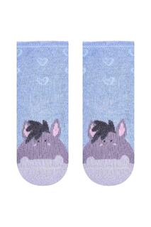 Новые яркие носки из мягкого хлопка с забавным рисунком животных Steven, синий