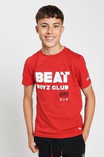 Футболка со смелым слоганом «Штрих-код» Beat Boyz Club, красный