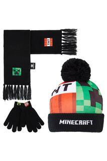 Зимний комплект из 3 предметов: шапка, перчатки, шарф Minecraft, мультиколор