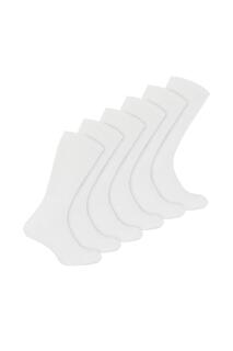 Набор из 6 пар спортивных бамбуковых носков | Дышащие белые полиэтиленовые носки для экипажа Sock Snob, белый