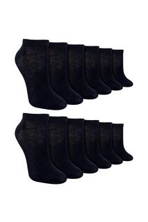 Набор из 12 пар спортивных носков | Бамбуковые носки до щиколотки Sock Snob, черный
