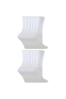 Набор из 12 пар простых школьных носков из бамбука Sock Snob, белый