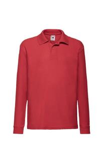 Рубашки-поло/рубашки-поло из пике с длинными рукавами 65/35 Fruit of the Loom, красный