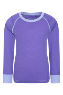 Базовый слой из мериносового материала с круглым вырезом, эластичная футболка с длинными рукавами Mountain Warehouse, фиолетовый