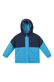 Куртка для малышей, водонепроницаемое детское теплое пальто с цветными блоками Mountain Warehouse, синий