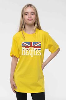Футболка с логотипом и винтажным флагом Beatles, желтый