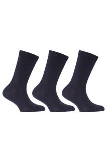 Простые школьные носки из хлопка (3 шт.) Universal Textiles, темно-синий