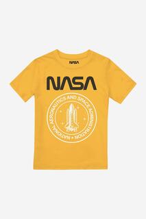 Футболка для мальчиков с национальным гербом NASA, желтый