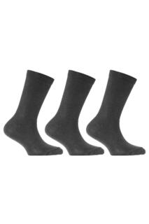 Простые школьные носки из хлопка (3 шт.) Universal Textiles, серый