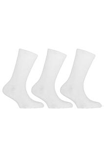 Простые школьные носки из хлопка (3 шт.) Universal Textiles, белый