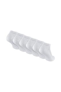 Набор из 6 пар белых бамбуковых спортивных носков Sock Snob, белый