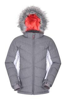 Лыжная куртка с пудровой подкладкой, с отделкой из искусственного меха, снегозащитное пальто Mountain Warehouse, серый