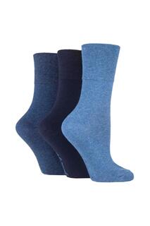 3 пары простых хлопковых носков SOCKSHOP Gentle Grip, синий