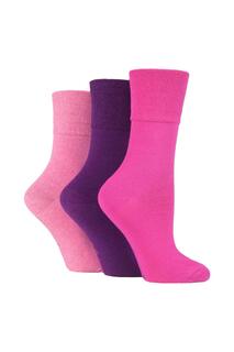 3 пары простых хлопковых носков SOCKSHOP Gentle Grip, розовый