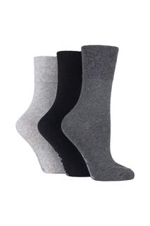3 пары простых хлопковых носков SOCKSHOP Gentle Grip, серый