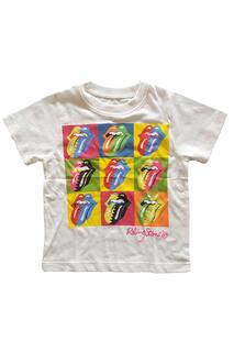 Двухцветная футболка с логотипом The Rolling Stones, белый