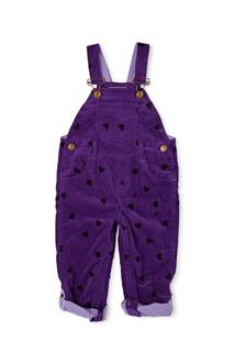 Вельветовый комбинезон с принтом в форме сердца Dotty Dungarees, фиолетовый