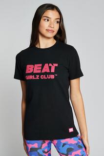 Хлопковая футболка с логотипом Salto Beat Girlz Club, черный