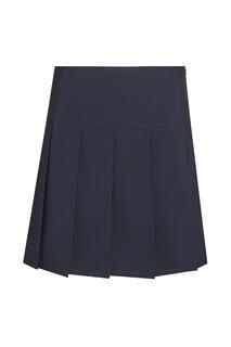 Плиссированная школьная юбка со вставками David Luke, темно-синий