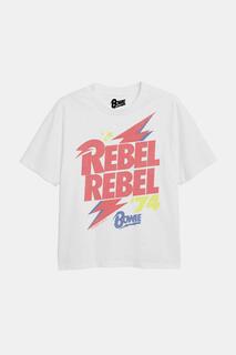 Футболка Rebel Rebel для девочек David Bowie, белый