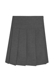 Плиссированная школьная юбка со вставками David Luke, серый