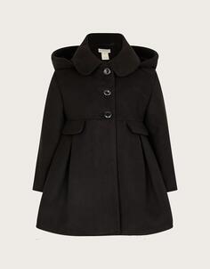Пальто с воротником и капюшоном Monsoon, черный