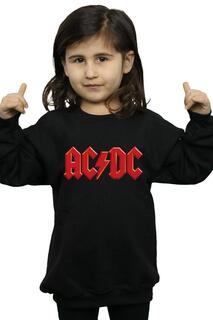 Красный свитшот с логотипом AC/DC, черный