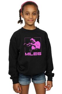 Розовый квадратный свитшот Miles Davis, черный