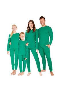 Длинный пижамный комплект в рубчик CityComfort, зеленый